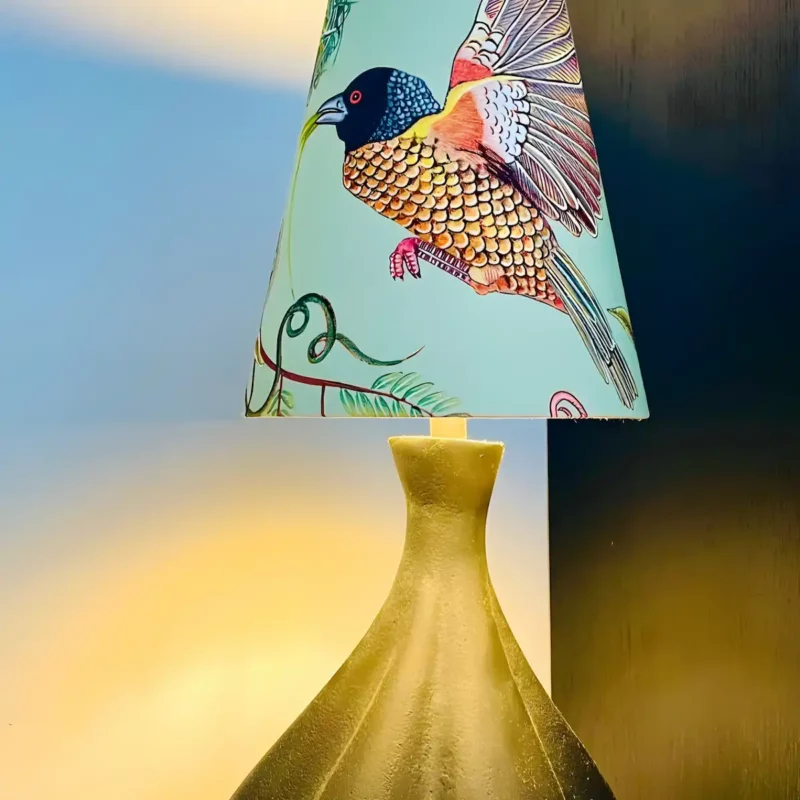 Ovaler Lampenschirm Mit Vogel Motiv